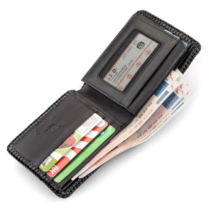 Портмоне CROCODILE LEATHER 18004 із натуральної шкіри крокодила Чорне