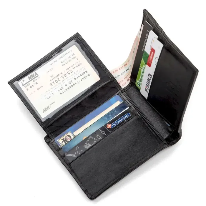 Портмоне CROCODILE LEATHER 18005 из натуральной кожи крокодила Черное