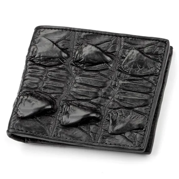 Портмоне CROCODILE LEATHER 18005 із натуральної шкіри крокодила Чорне
