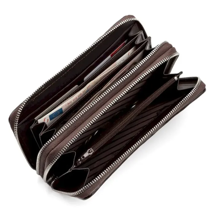 Мужской клатч CROCODILE LEATHER 18006 из натуральной кожи крокодила Коричневый