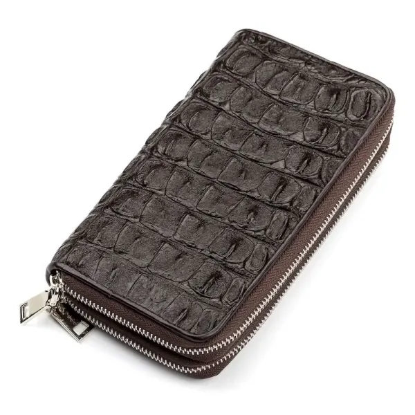 Чоловічий клатч CROCODILE LEATHER 18006 із натуральної шкіри крокодила Коричневий