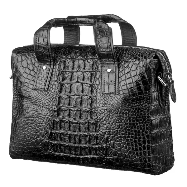 Сумка CROCODILE LEATHER 18022 із натуральної шкіри крокодила Чорна