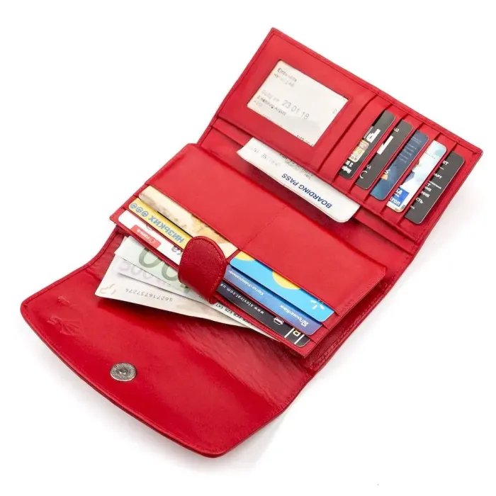 Гаманець жіночий STINGRAY LEATHER 18028 із натуральної шкіри морського ската Червоний