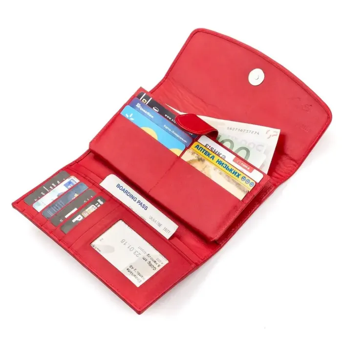 Гаманець жіночий STINGRAY LEATHER 18028 із натуральної шкіри морського ската Червоний