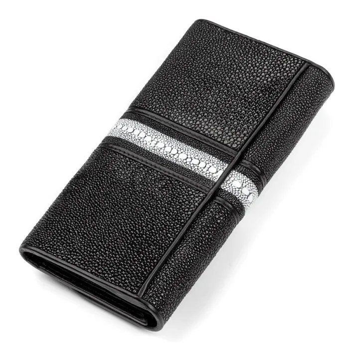 Гаманець жіночий STINGRAY LEATHER 18029 із натуральної шкіри морського ската Чорний