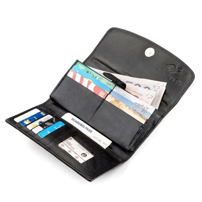 Гаманець жіночий STINGRAY LEATHER 18029 із натуральної шкіри морського ската Чорний