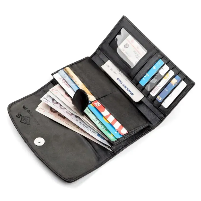 Гаманець жіночий STINGRAY LEATHER 18029 із натуральної шкіри морського ската Чорний