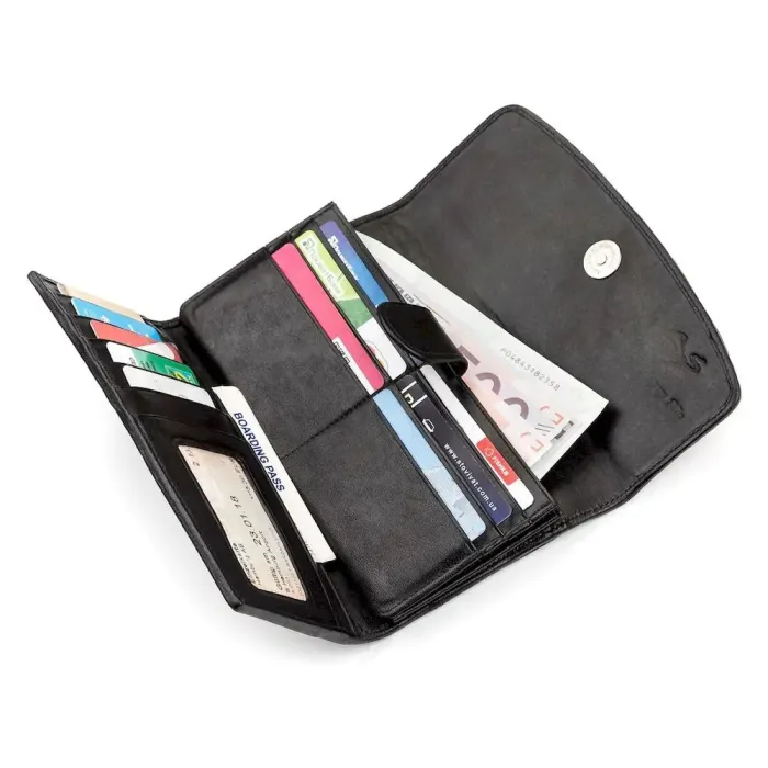 Гаманець жіночий STINGRAY LEATHER 18032 із натуральної шкіри морського ската Чорний