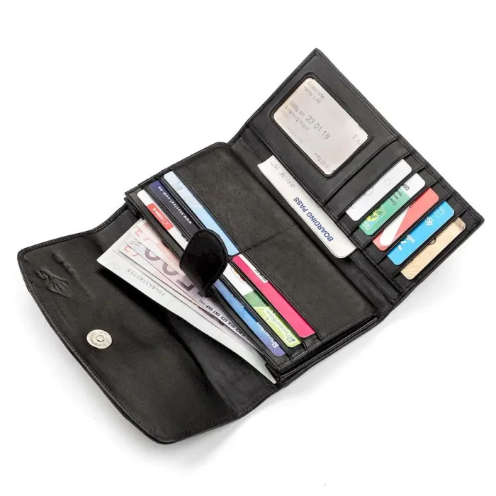 Гаманець жіночий STINGRAY LEATHER 18032 із натуральної шкіри морського ската Чорний