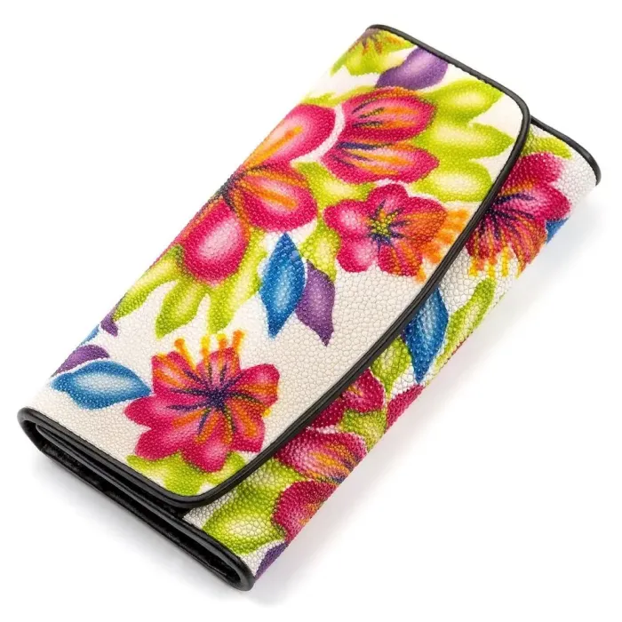 Кошелек женский STINGRAY LEATHER 18033 из натуральной кожи морского ската Бежевый