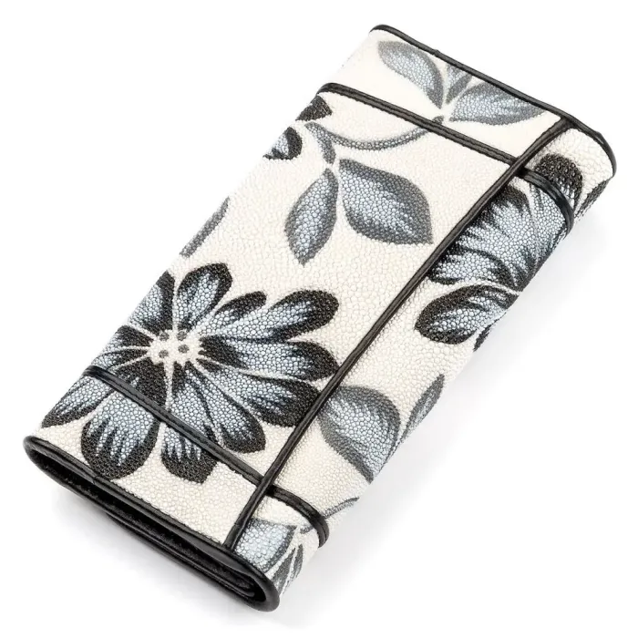 Гаманець жіночий STINGRAY LEATHER 18035 із натуральної шкіри морського ската Бежевий