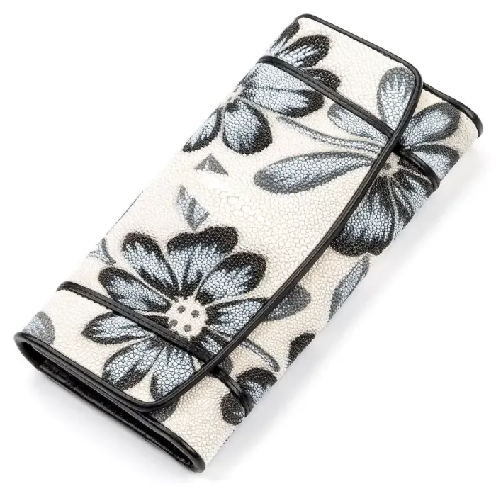 Гаманець жіночий STINGRAY LEATHER 18035 із натуральної шкіри морського ската Бежевий