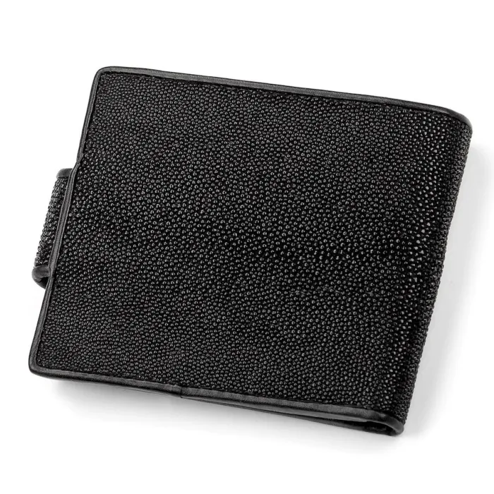 Гаманець STINGRAY LEATHER 18002 із натуральної шкіри морського ската Чорний