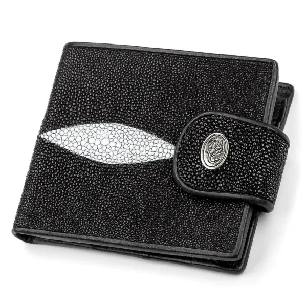 Гаманець STINGRAY LEATHER 18002 із натуральної шкіри морського ската Чорний