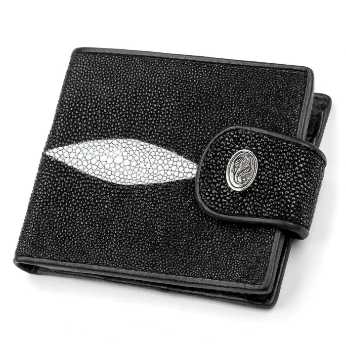 Гаманець STINGRAY LEATHER 18002 із натуральної шкіри морського ската Чорний