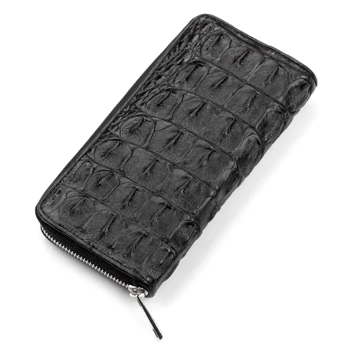 Гаманець-клатч CROCODILE LEATHER 18012 із натуральної шкіри крокодила Чорний