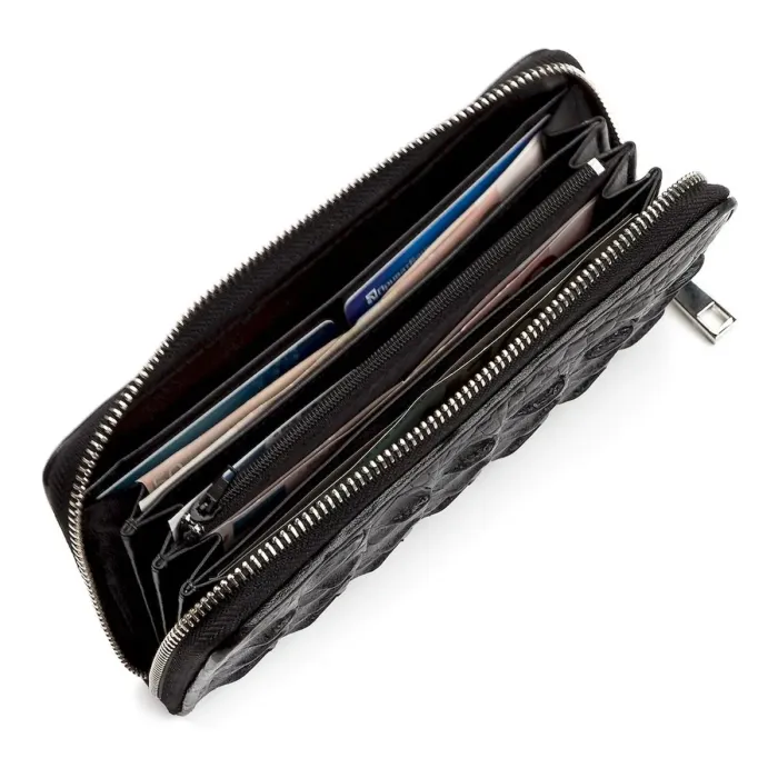 Гаманець-клатч CROCODILE LEATHER 18012 із натуральної шкіри крокодила Чорний