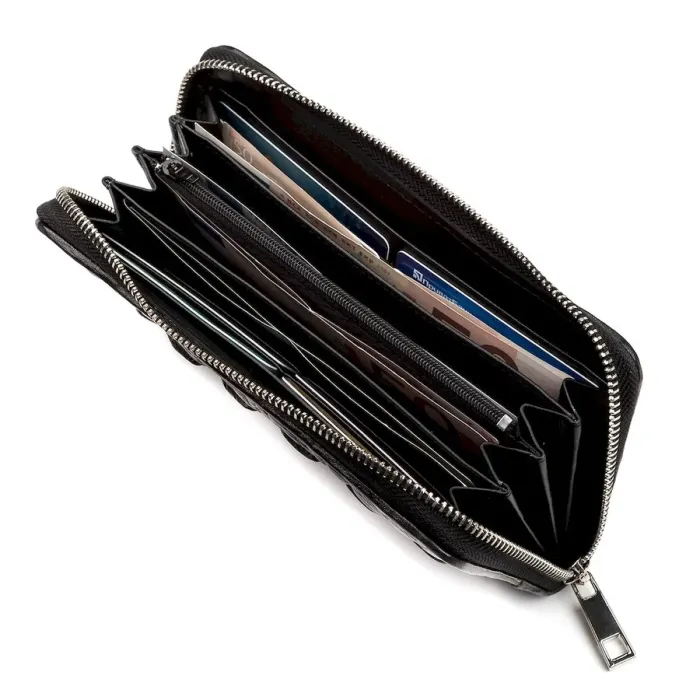 Гаманець-клатч CROCODILE LEATHER 18012 із натуральної шкіри крокодила Чорний