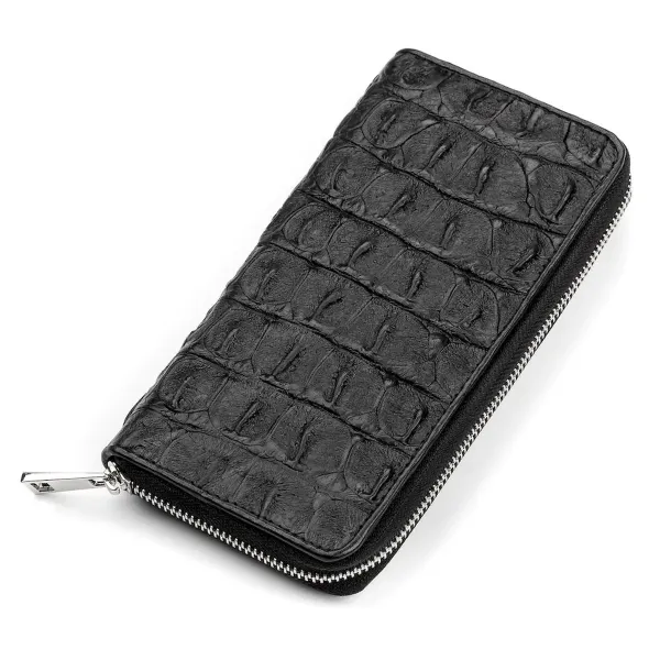 Гаманець-клатч CROCODILE LEATHER 18012 із натуральної шкіри крокодила Чорний