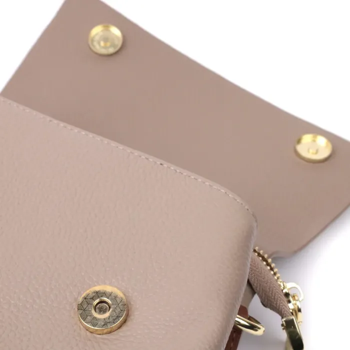 Сумка для стильных женщин с интересным ручкой из натуральной кожи Vintage 22337 Бежевый