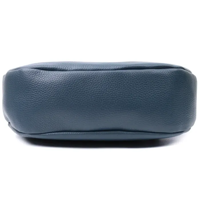 Сумка для жінок через плече з незвичайним бігунком брелоком з натуральної шкіри Vintage 22617 Синя