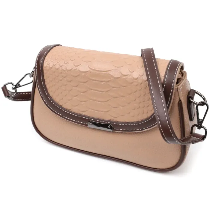 Сумка для жінок з фактурним клапаном з натуральної шкіри Vintage 22373