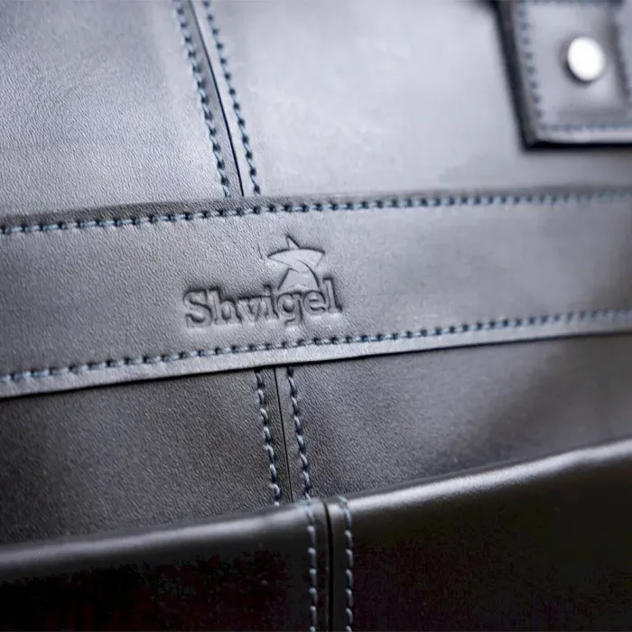 Сумка для ноутбука з гладкої шкіри SHVIGEL 11248 Чорна