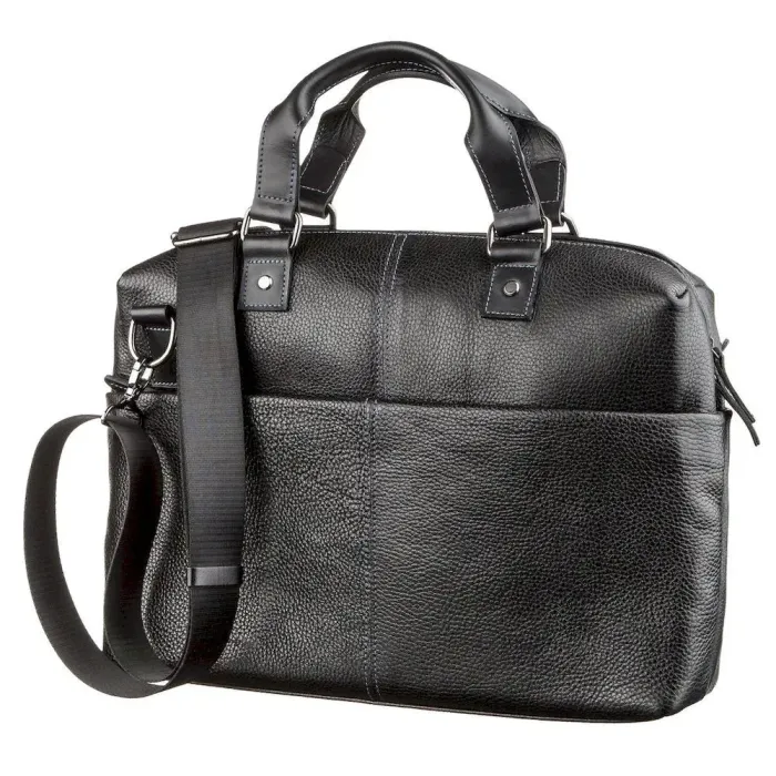 Сумка для ноутбука зі шкіри флотар SHVIGEL 11243 Чорна
