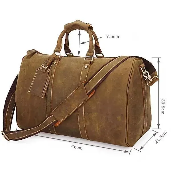 Сумка дорожня Vintage 14050 із вінтажної шкіри Коричнева