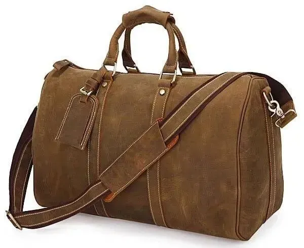 Сумка дорожня Vintage 14050 із вінтажної шкіри Коричнева