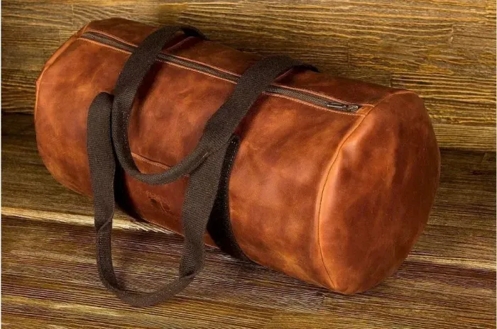 Сумка дорожня вінтажна шкіра Grande Pelle 11159 Руда