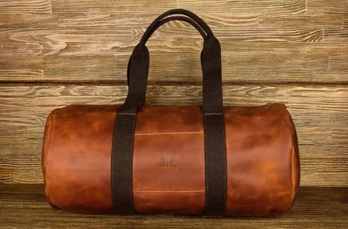 Сумка дорожня вінтажна шкіра Grande Pelle 11159 Руда