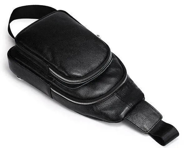 Сумка из зернистой кожи через плечо 20242 Vintage Черная