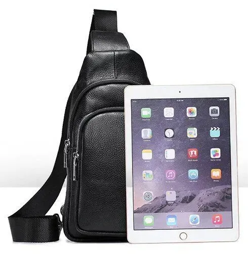 Сумка из зернистой кожи через плечо 20242 Vintage Черная