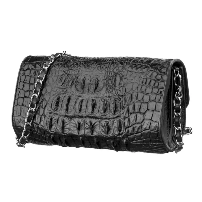 Сумка клатч CROCODILE LEATHER 18243 із натуральної шкіри крокодила Коричнева