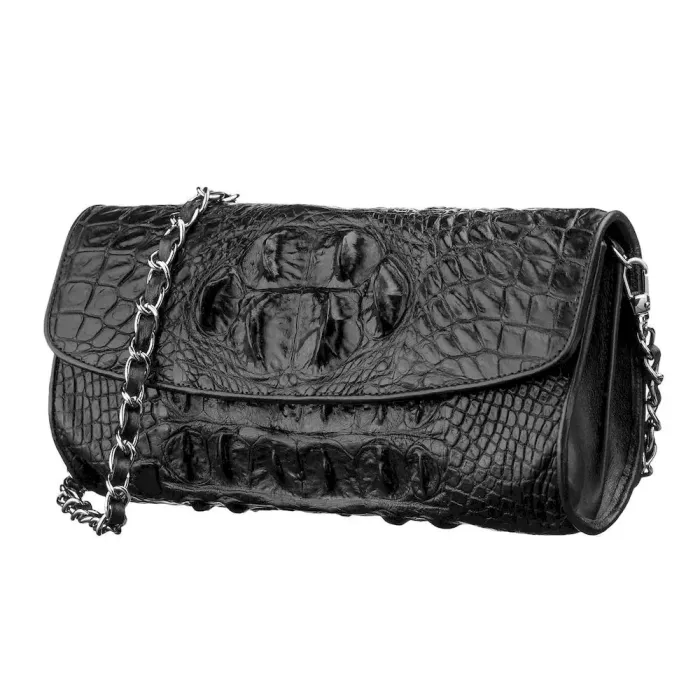 Сумка клатч CROCODILE LEATHER 18243 із натуральної шкіри крокодила Коричнева