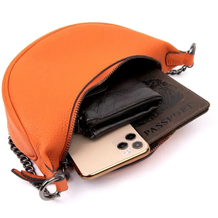 Сумка клатч з ланцюжком Vintage 20408 Помаранчева