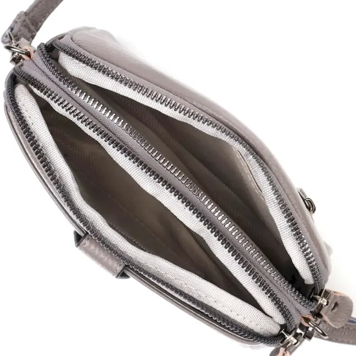 Сумка-клатч у стильному дизайні з натуральної шкіри 22099 Vintage Сіра