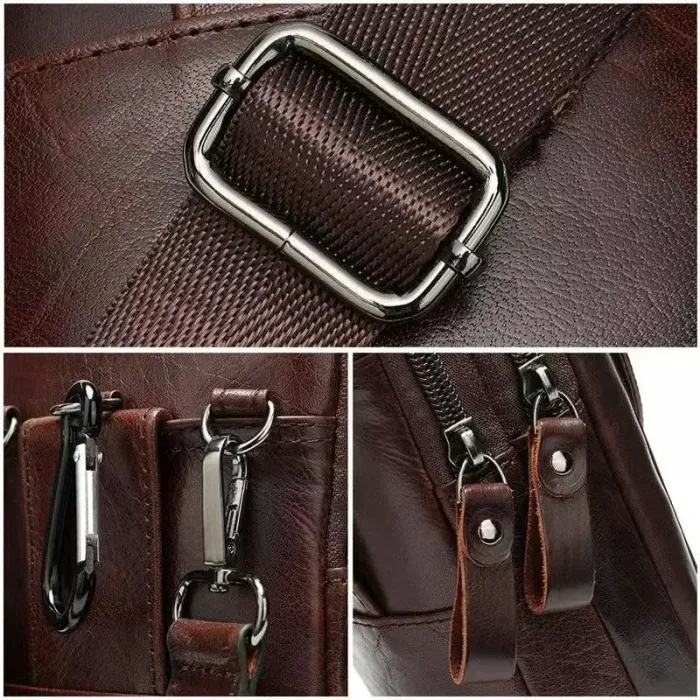 Сумка компактная мужская кожаная Vintage 14938 Коричневая