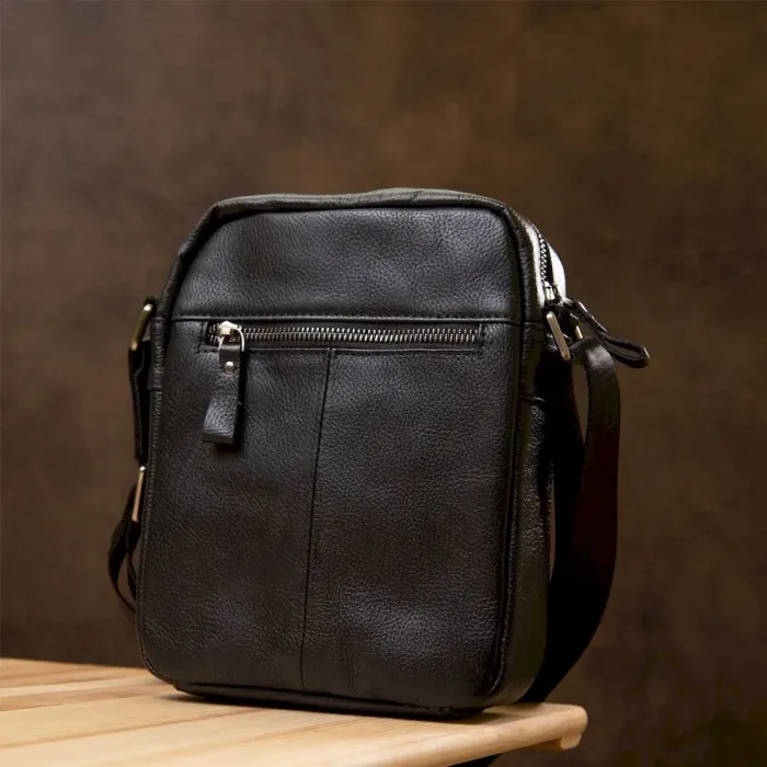 Сумка компактна чоловіча Vintage 14652 Чорна