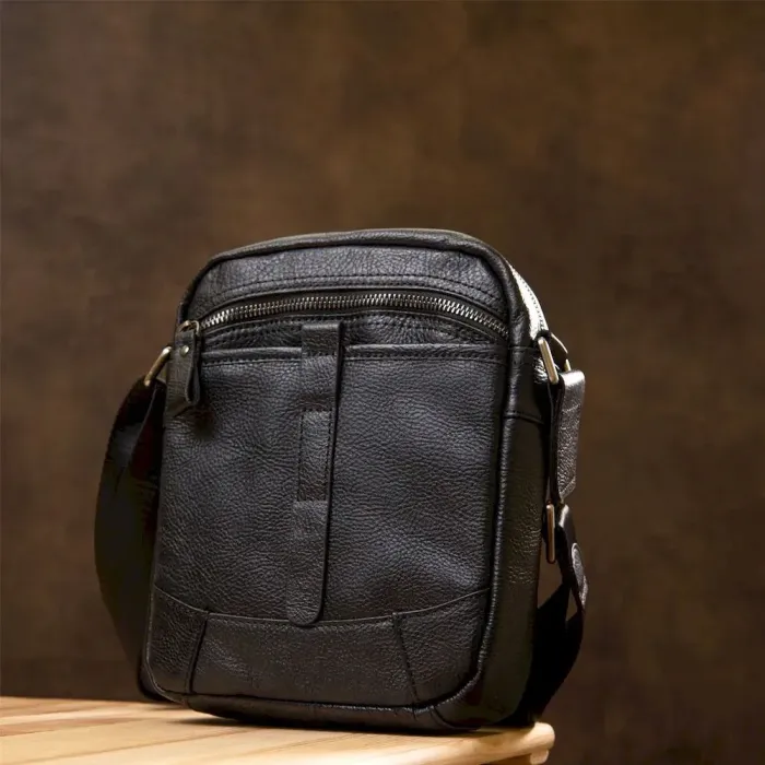 Сумка компактна чоловіча Vintage 14652 Чорна