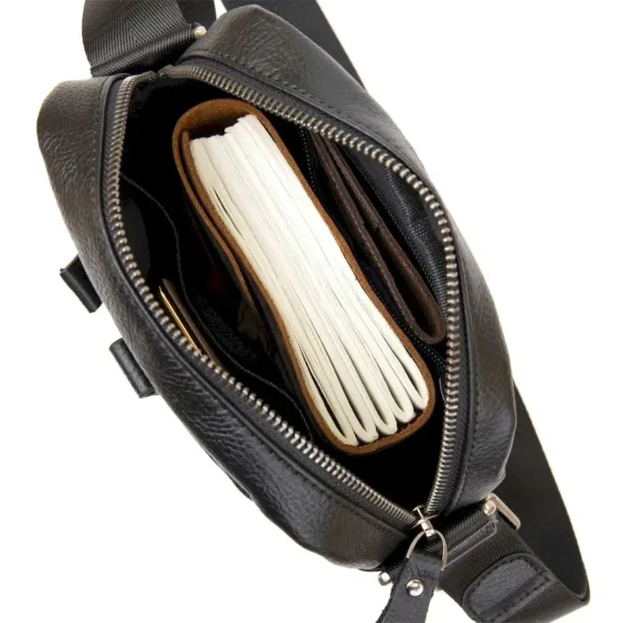 Сумка компактна чоловіча Vintage 14652 Чорна