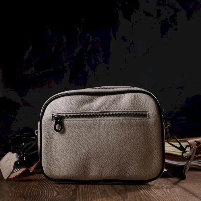 Сумка кросс-боди прямоугольная из натуральной кожи 22117 Vintage Белая