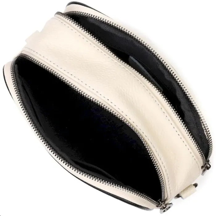 Сумка кросс-боди прямоугольная из натуральной кожи 22117 Vintage Белая