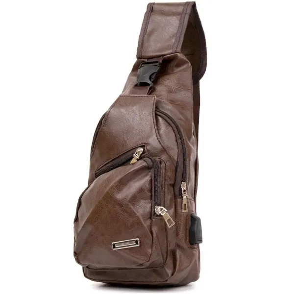 Сумка крос боді з емблемою зі шкірозамінника Vintage 20569