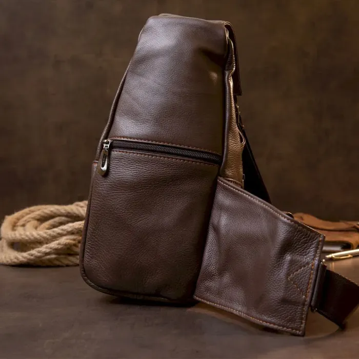 Сумка крос боді Vintage 20402 Сіро-коричнева