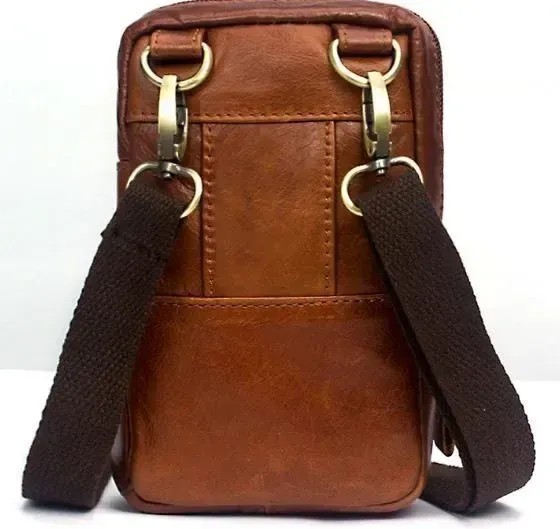 Сумка маленькая мужская кожаная Vintage 14905 Рыжая