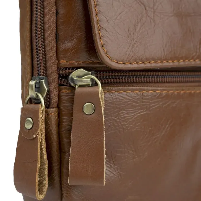 Сумка маленькая мужская кожаная Vintage 14905 Рыжая