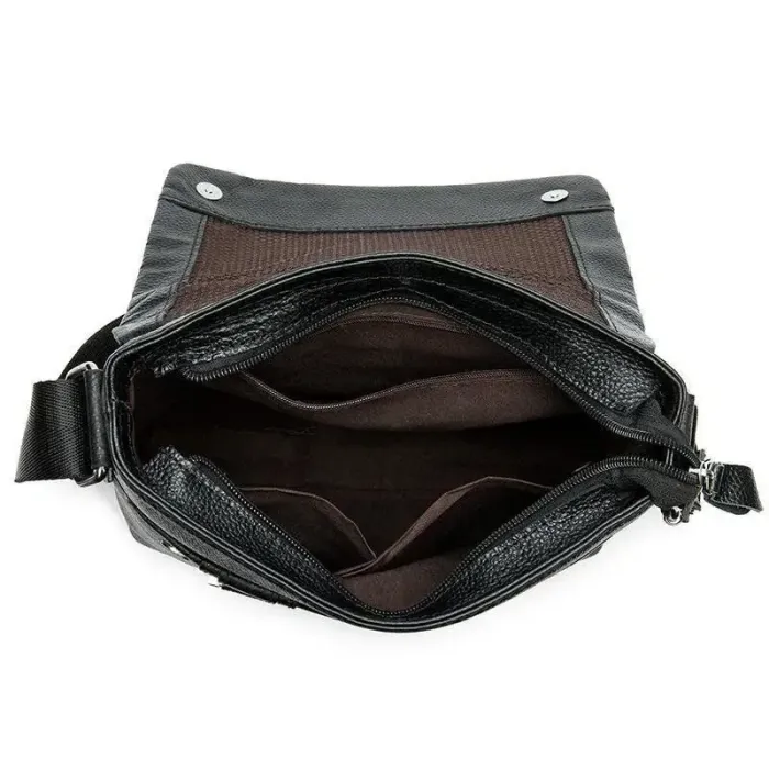 Сумка-месенджер шкіряна флотар Vintage 20031 Чорна