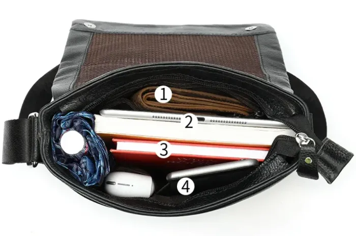 Сумка-месенджер шкіряна флотар Vintage 20032 Чорна